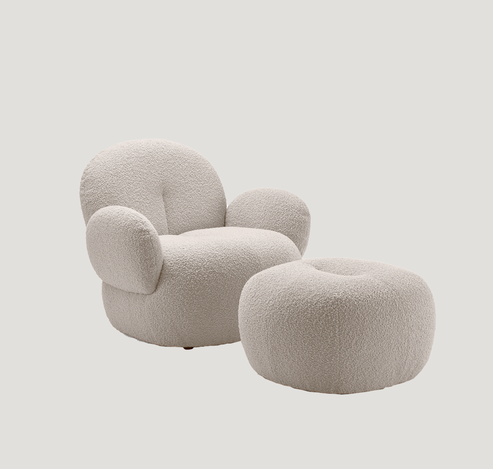 Sengfelder Freifrau - Sessel Nana Love Seat mit Pouf S