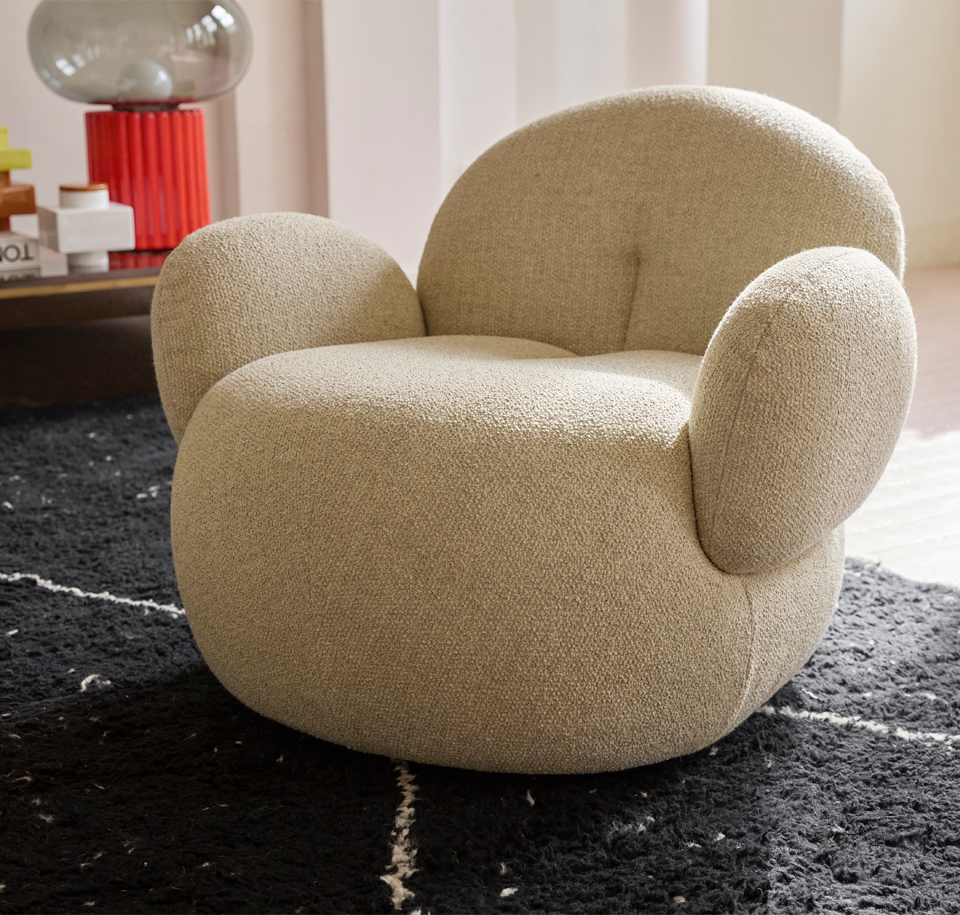 Sengfelder Freifrau - Sessel Nana Love Seat mit Pouf S