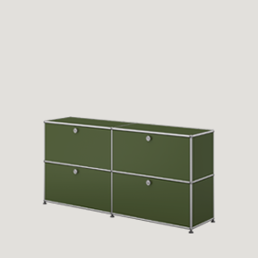 Sengfelder 4-USM-Haller-Kommode-2-spalten-2-reihen-olivgrün-klappen.webp