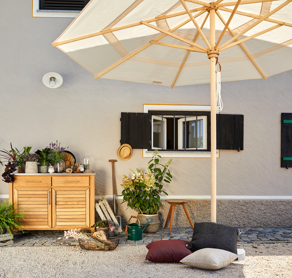 Sengfelder Weishäupl - Sonnenschirm Klassiker rund (Stripes Version)