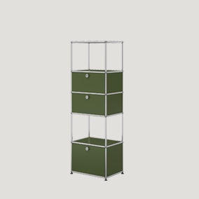 Sengfelder 7-USM-Haller-Regal-Turm-offen-geschlossen-olivgrün-500.webp