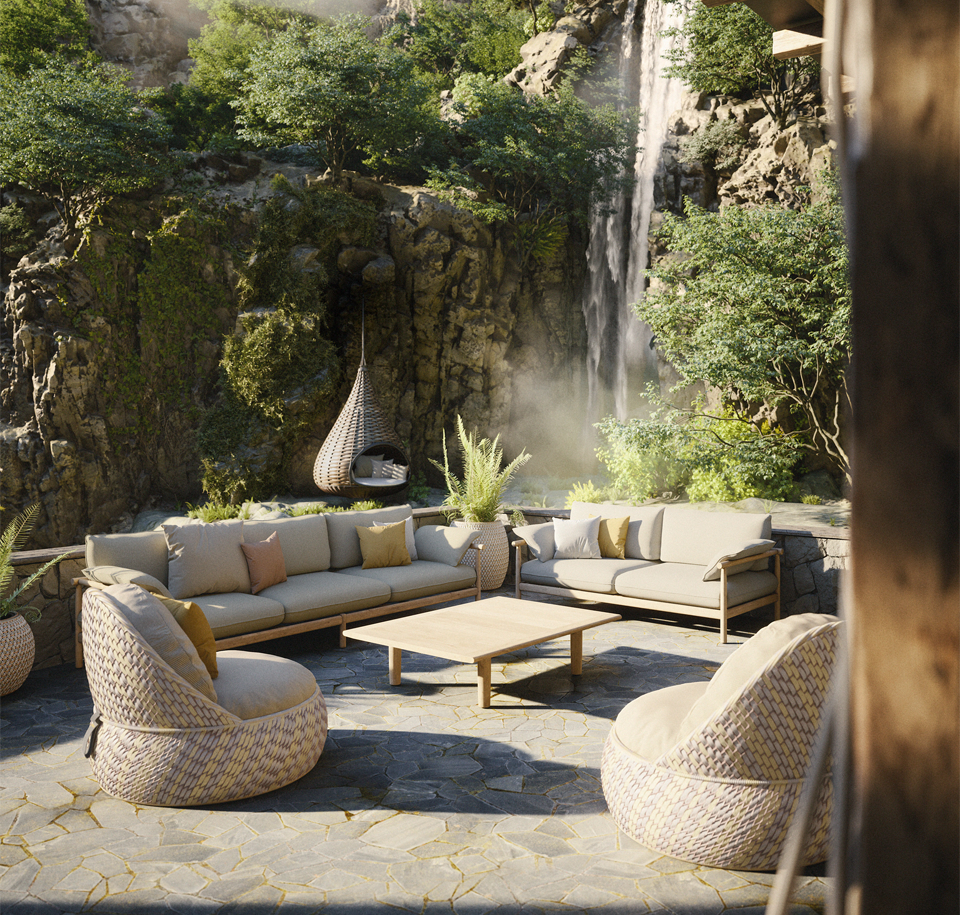 Sengfelder Dedon - Outdoor-Sofa Tibbo